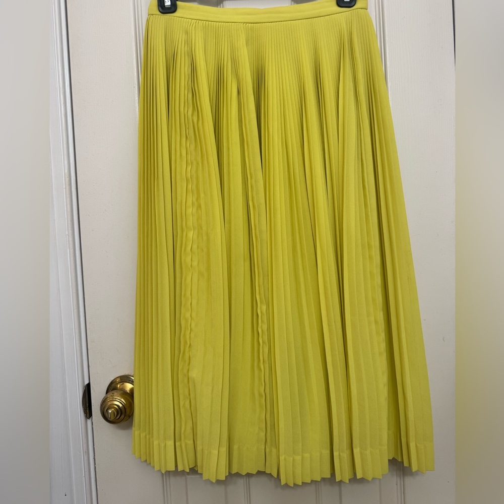 J. Crew micro pleated yellow skirt